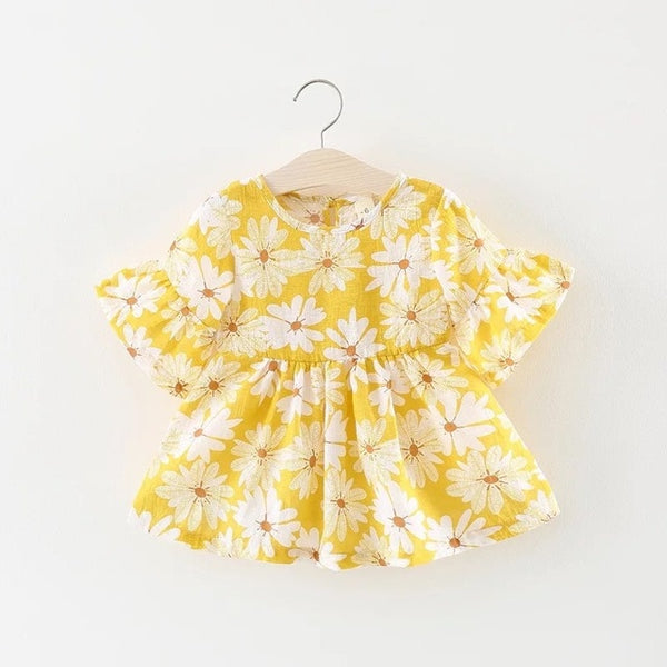 Bow Floral Print Baby Girls Dress 0-2 Years