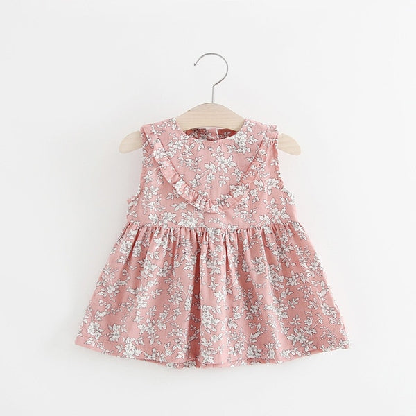 Bow Floral Print Baby Girls Dress 0-2 Years