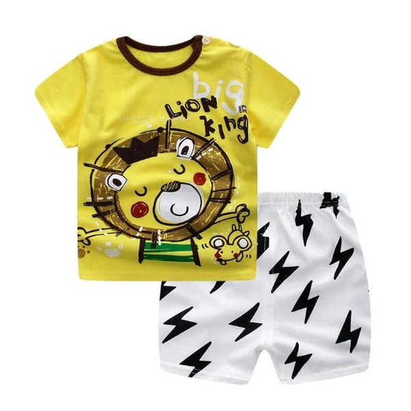 Unisex Baby Tshirt + Shorts Sets
