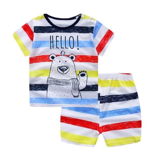 Unisex Baby Tshirt + Shorts Sets