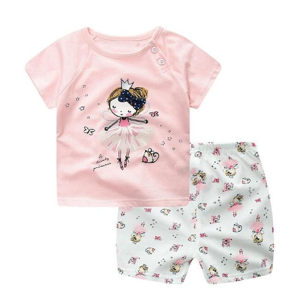 Unisex Baby Tshirt + Shorts Sets