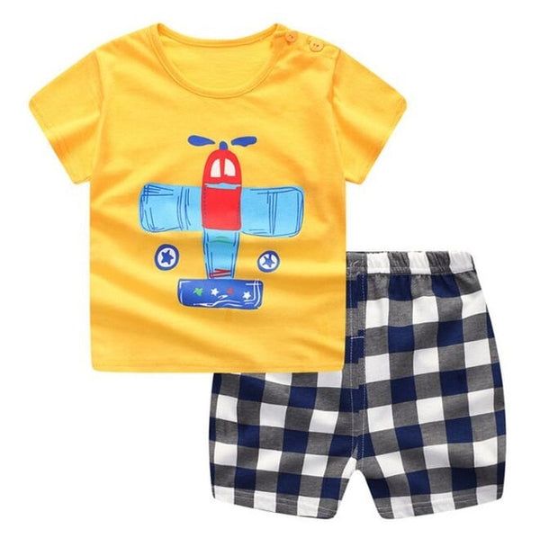 Unisex Baby Tshirt + Shorts Sets