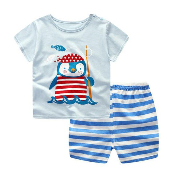 Unisex Baby Tshirt + Shorts Sets