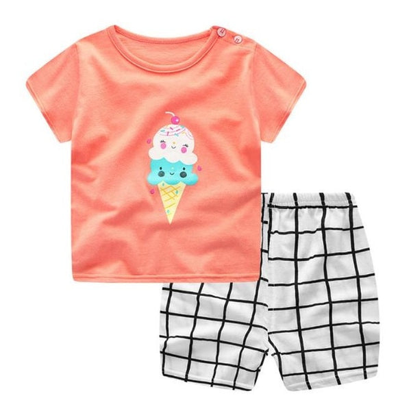 Unisex Baby Tshirt + Shorts Sets