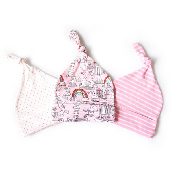 3pcs Baby Caps 3-6M
