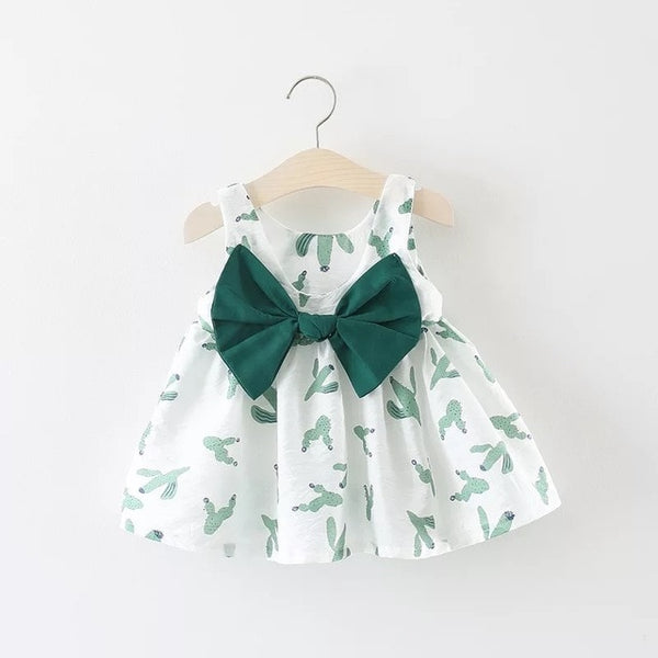 Bow Lemon Print Baby Girl Dress 0-2 Years