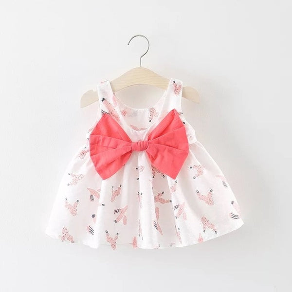 Bow Lemon Print Baby Girl Dress 0-2 Years