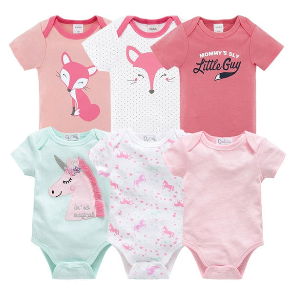 6pcs Baby Bodysuit 0-12M