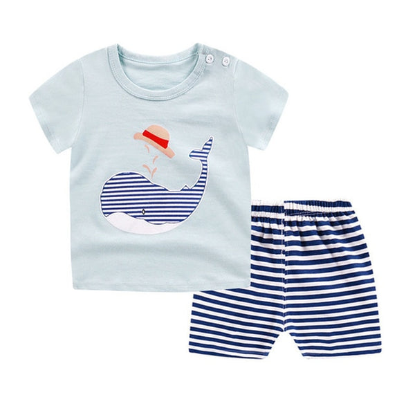 Unisex Baby Tshirt + Shorts Sets