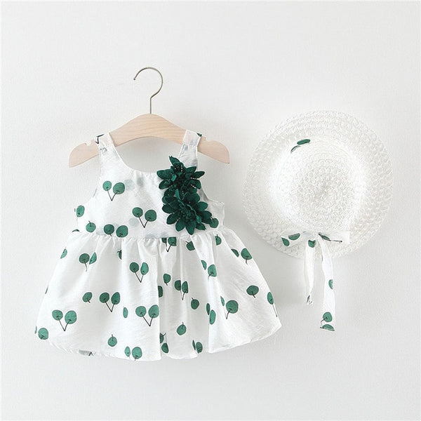 Baby Girls Dress + Hat 0-2 Years