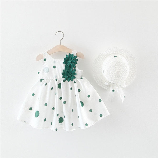 Baby Girls Dress + Hat 0-2 Years