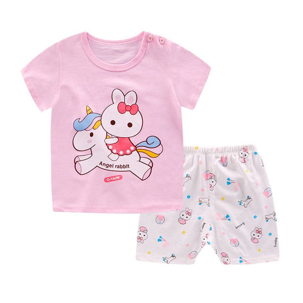 Unisex Baby Tshirt + Shorts Sets