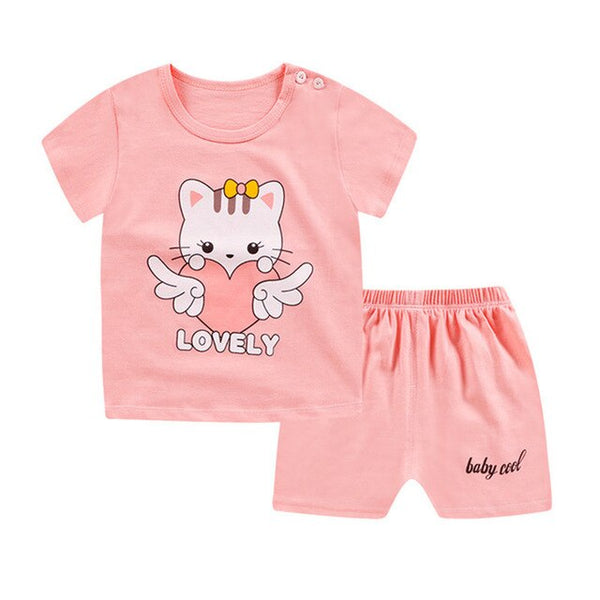 Unisex Baby Tshirt + Shorts Sets