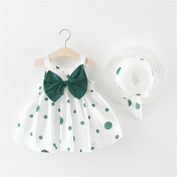 Big Bow Baby Girls Dress + Hat 0-2 Years