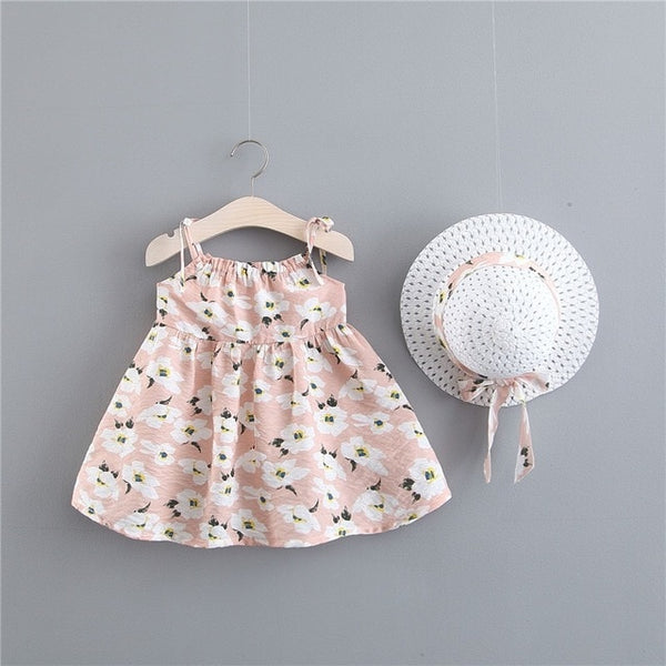 Big Bow Baby Girls Dress + Hat 0-2 Years