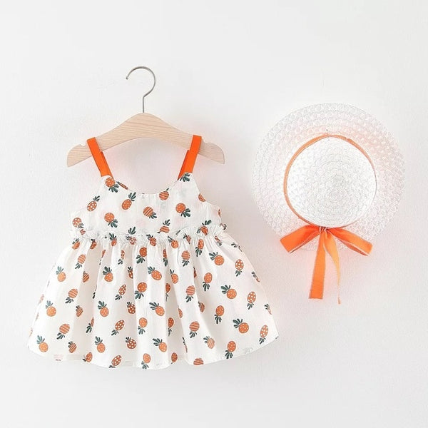 Big Bow Baby Girls Dress + Hat 0-2 Years