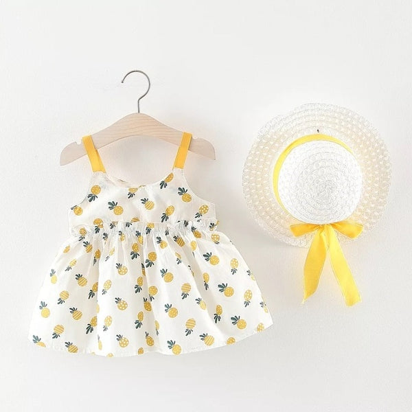 Big Bow Baby Girls Dress + Hat 0-2 Years