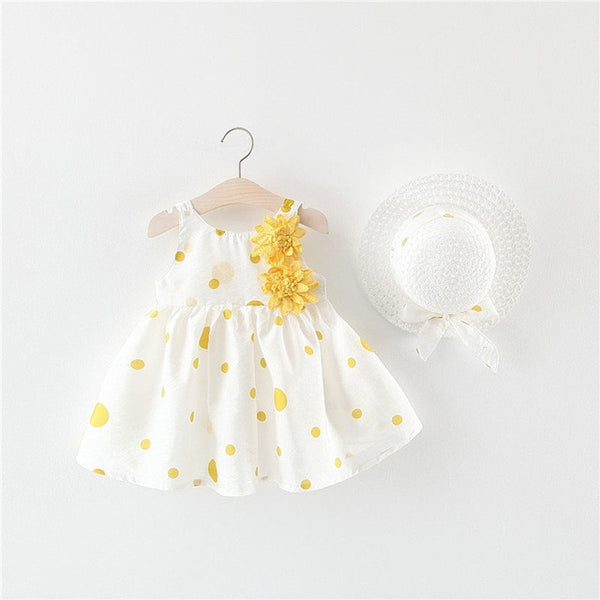 Big Bow Baby Girls Dress + Hat 0-2 Years