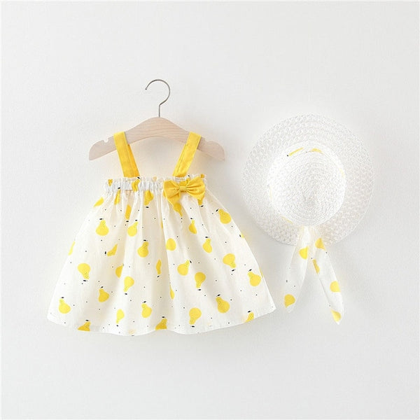 Big Bow Baby Girls Dress + Hat 0-2 Years
