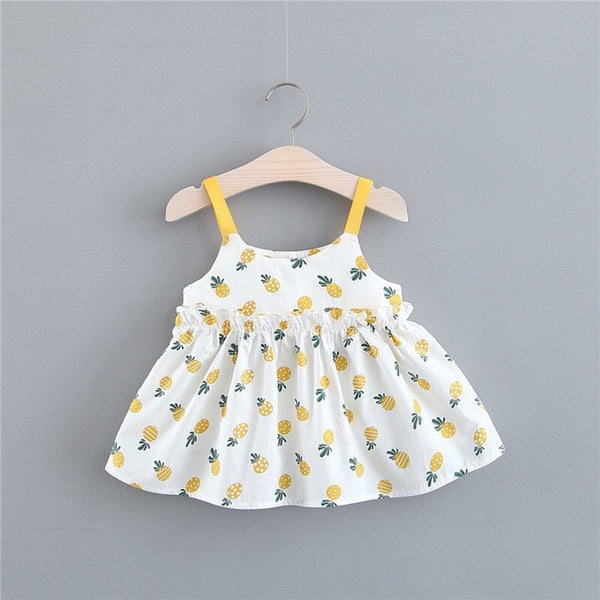 Bow Floral Print Baby Girl Dress 0-2 Years