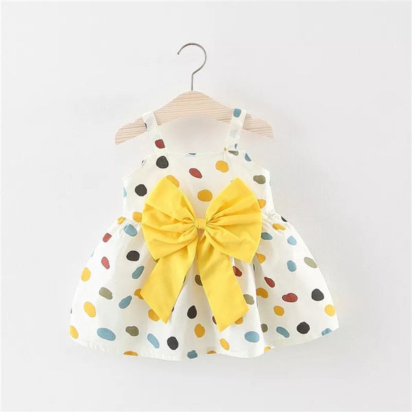 Bow Floral Print Baby Girl Dress 0-2 Years