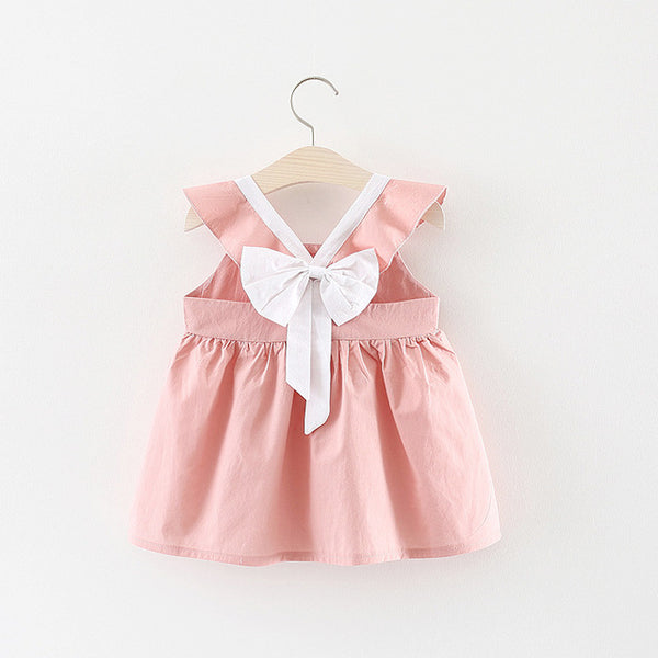 Striped Embroidery Baby Girls Dress 0-2 Years