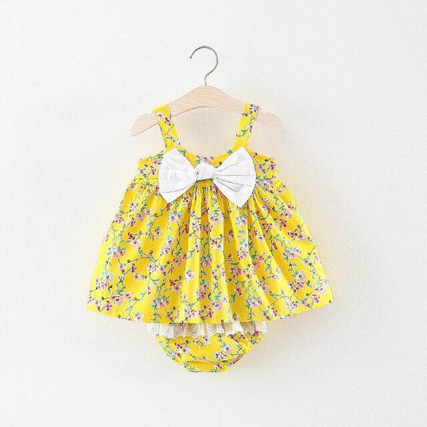 Striped Embroidery Baby Girls Dress 0-2 Years