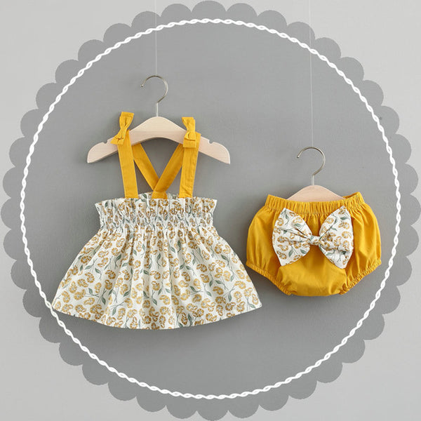 Striped Embroidery Baby Girls Dress 0-2 Years
