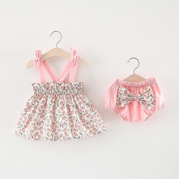 Striped Embroidery Baby Girls Dress 0-2 Years