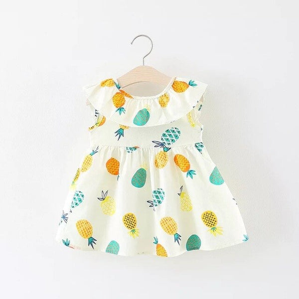Pineapple Print Baby Girls Dress 0-2 Years
