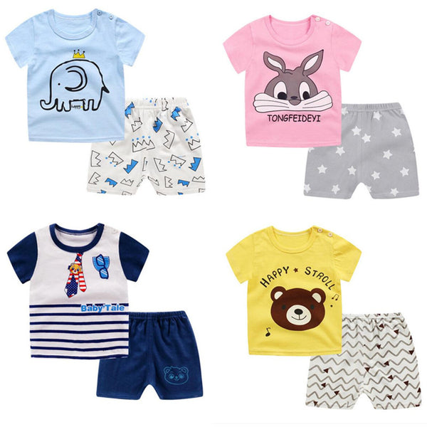 Unisex Baby Tshirt + Shorts Sets
