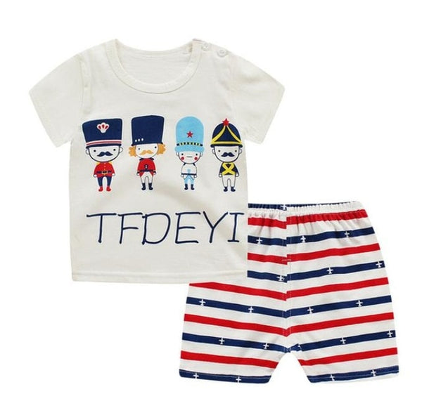 Unisex Baby Tshirt + Shorts Sets