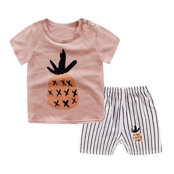 Unisex Baby Tshirt + Shorts Sets