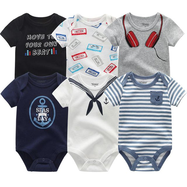 6pcs Baby Bodysuit 0-12M