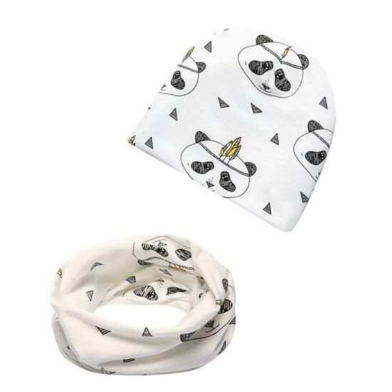 2pcs Baby Hat + Scarf 0-3 Years