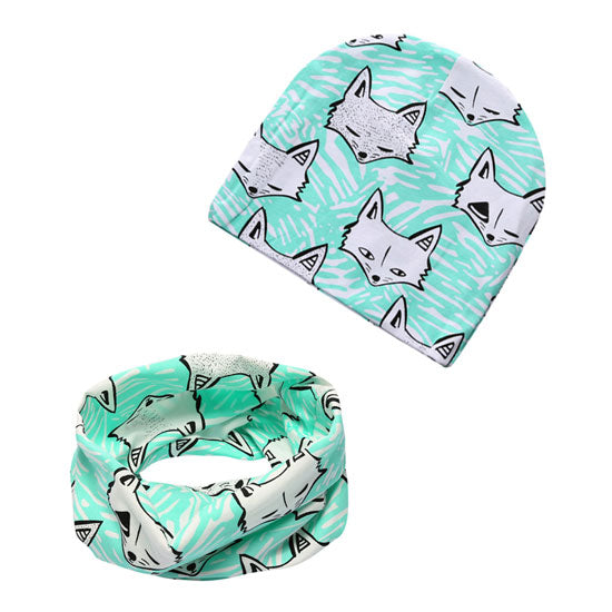 2pcs Baby Hat + Scarf 0-3 Years
