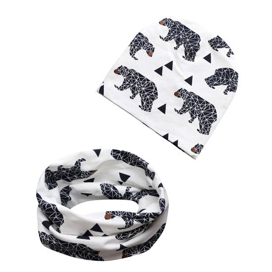 2pcs Baby Hat + Scarf 0-3 Years