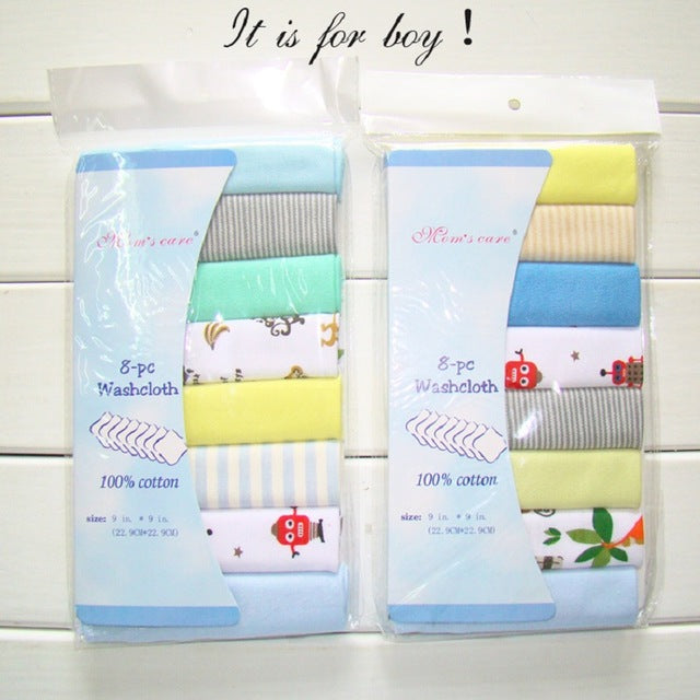 8pcs/pack 100% Cotton Newborn Baby Towels