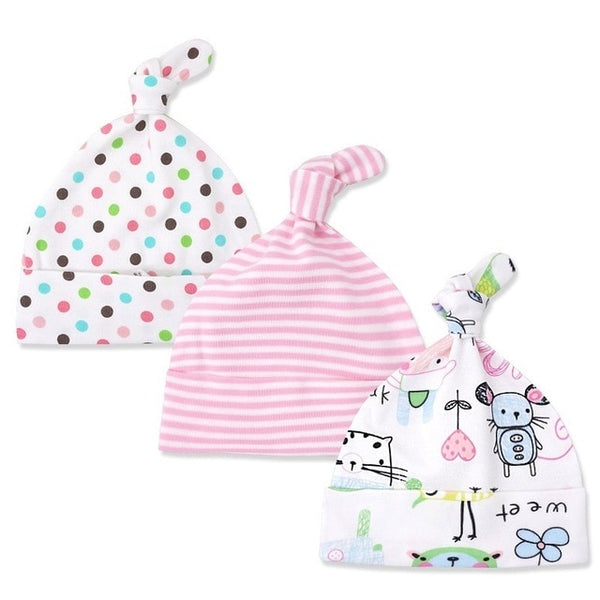 3pcs Baby Hats 0-6M