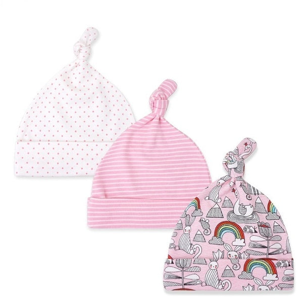 3pcs Baby Hats 0-6M