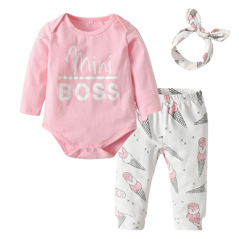 3pcs Baby Girls Clothing Set 3-24M