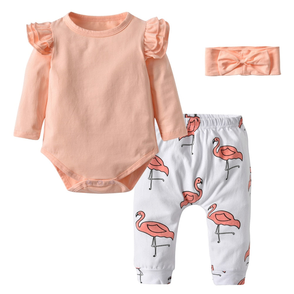 3pcs Baby Girls Clothing Set 3-24M