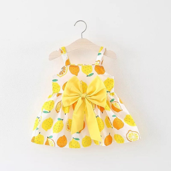 Bow Floral Print Baby Girls Dress 0-2 Years