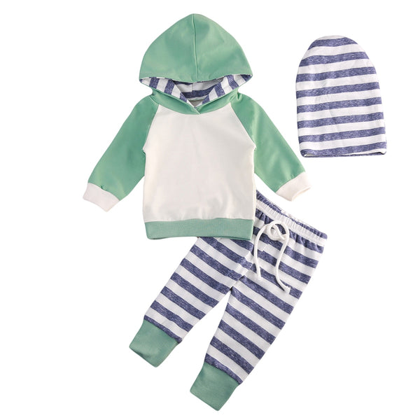 3pcs Hooded Long Sleeve Clothing Set 0-24M