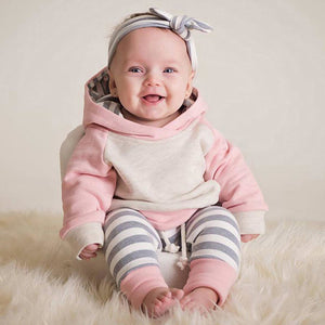 3pcs Hooded Long Sleeve Clothing Set 0-24M