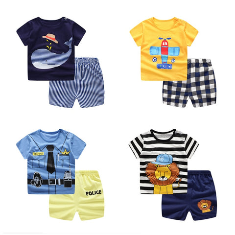 Unisex Baby Tshirt + Shorts Sets
