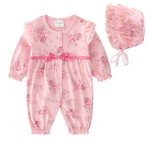 Baby Girls Romper + Hat 3-12M