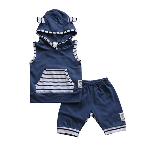 Hooded Short Sleeve Clothing Set 0-24M