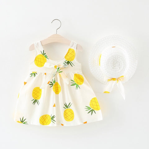 Pineapple Print Baby Girl Dress 1-4 Years