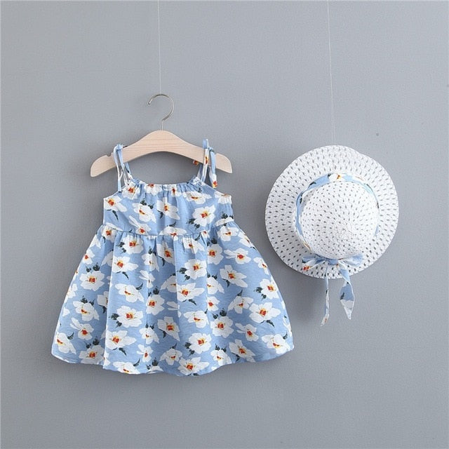 Big Bow Baby Girls Dress + Hat 0-2 Years